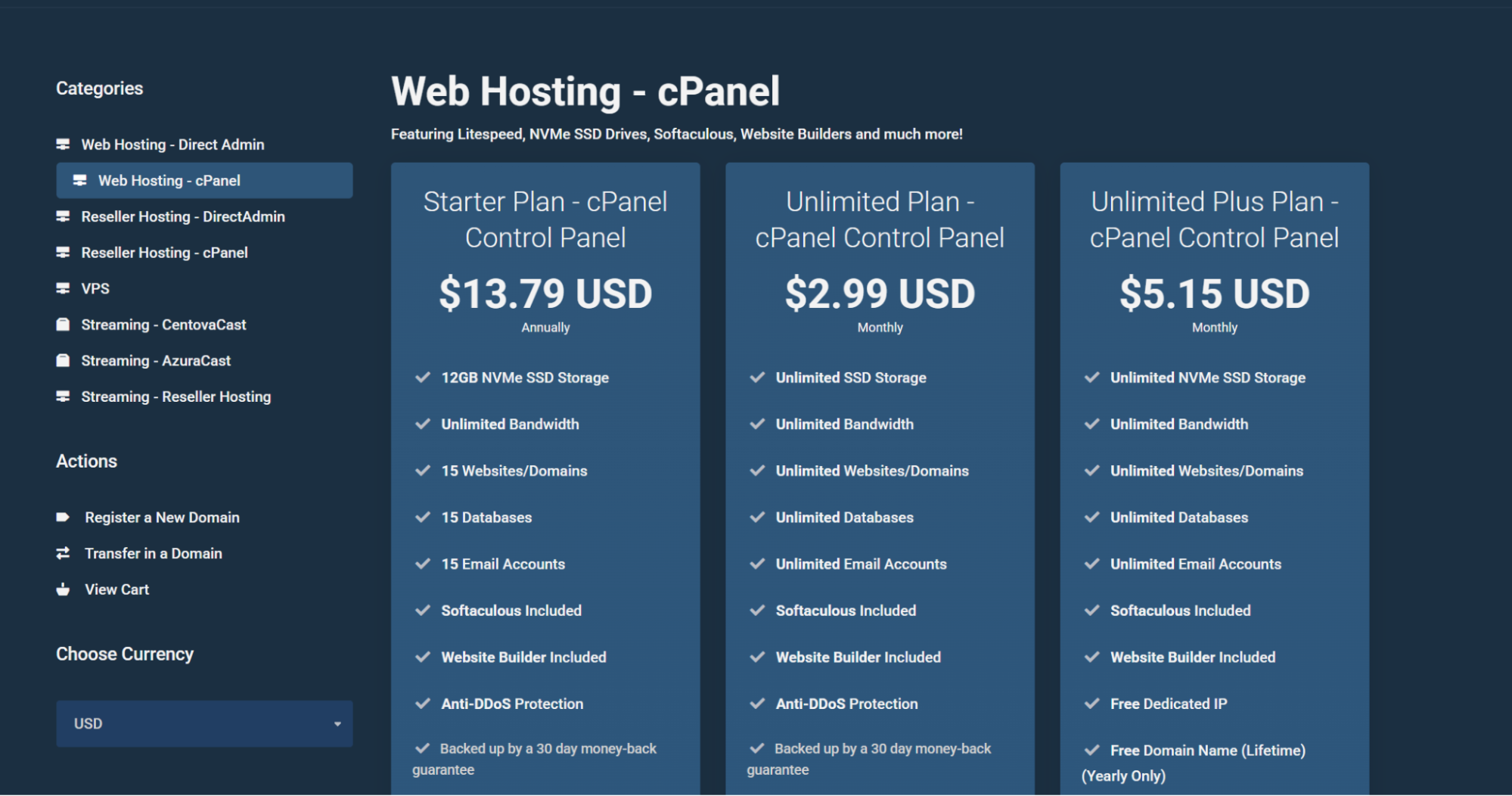 Choosing a cPanel hosting plan